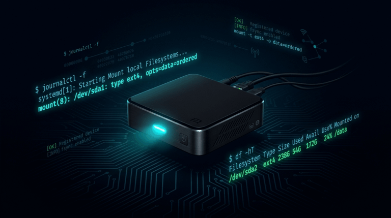 STB Armbian menampilkan terminal perintah data=ordered pada filesystem EXT4