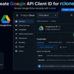 Ilustrasi tangkapan layar antarmuka Google Cloud Console saat membuat OAuth Client ID untuk integrasi rclone dengan Google Drive